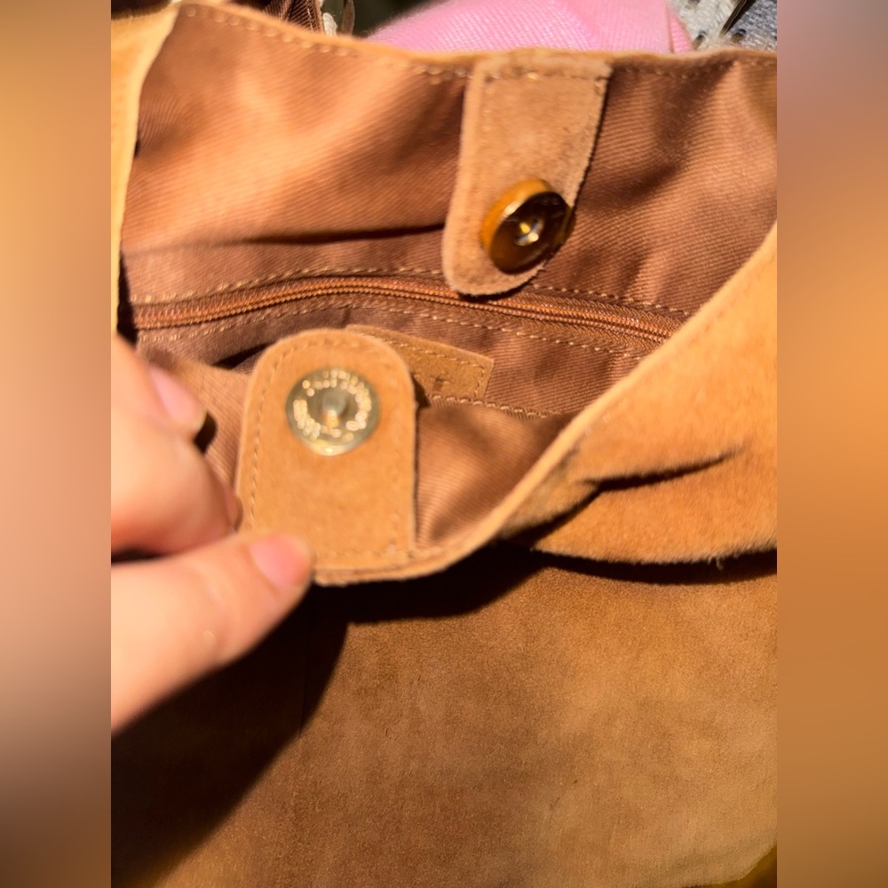 Haute hippie Brown suede shoulder bag with fringe - Picture 4 of 8